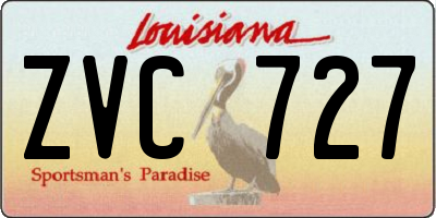 LA license plate ZVC727