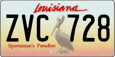 LA license plate ZVC728