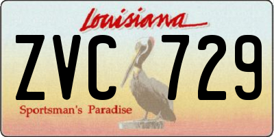 LA license plate ZVC729