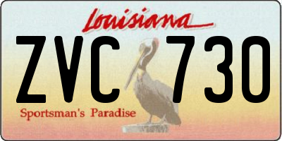 LA license plate ZVC730