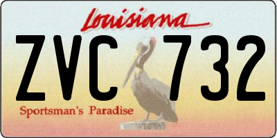 LA license plate ZVC732