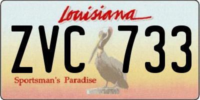 LA license plate ZVC733