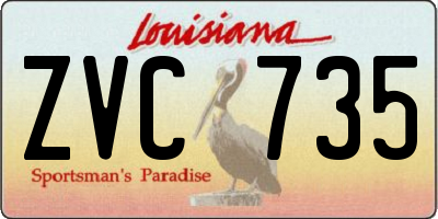 LA license plate ZVC735