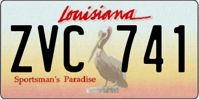 LA license plate ZVC741