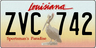 LA license plate ZVC742