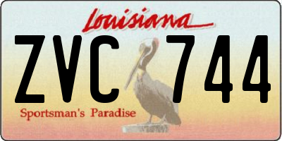 LA license plate ZVC744