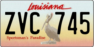 LA license plate ZVC745