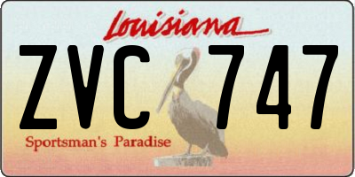 LA license plate ZVC747