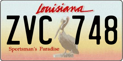 LA license plate ZVC748