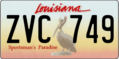 LA license plate ZVC749