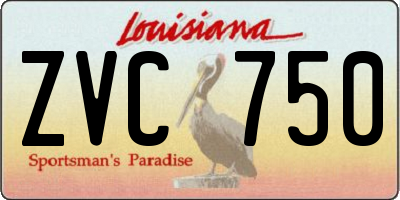 LA license plate ZVC750