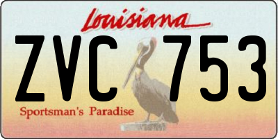 LA license plate ZVC753