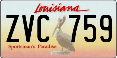 LA license plate ZVC759