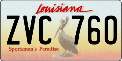 LA license plate ZVC760