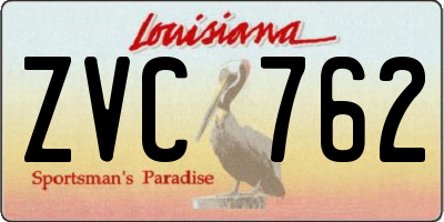 LA license plate ZVC762