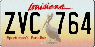 LA license plate ZVC764