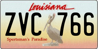 LA license plate ZVC766