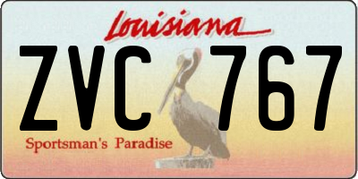 LA license plate ZVC767