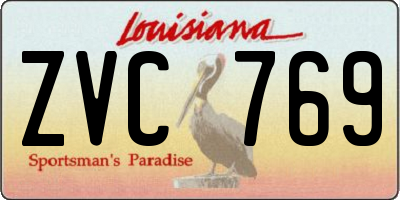 LA license plate ZVC769