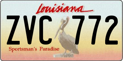 LA license plate ZVC772