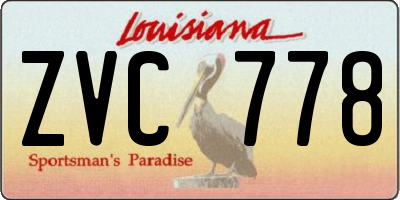 LA license plate ZVC778