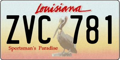 LA license plate ZVC781