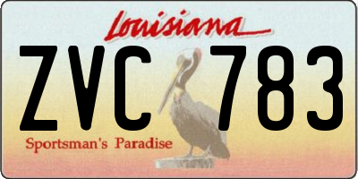 LA license plate ZVC783