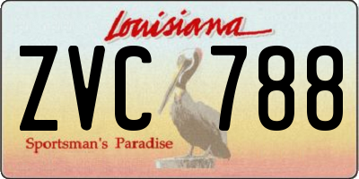 LA license plate ZVC788