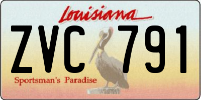 LA license plate ZVC791