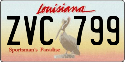 LA license plate ZVC799