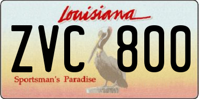 LA license plate ZVC800