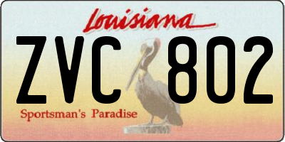 LA license plate ZVC802