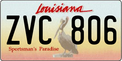 LA license plate ZVC806