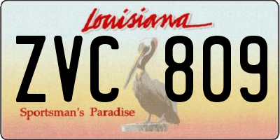 LA license plate ZVC809