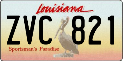 LA license plate ZVC821