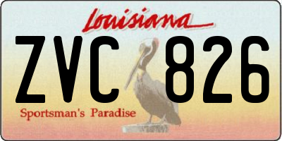 LA license plate ZVC826
