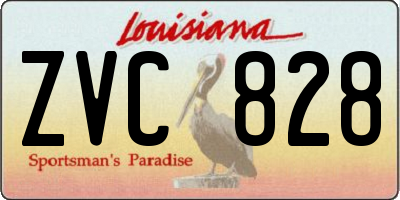 LA license plate ZVC828