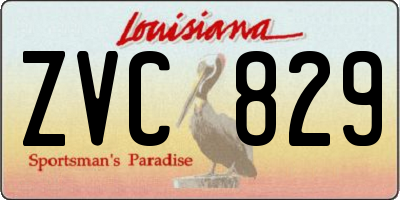 LA license plate ZVC829