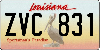 LA license plate ZVC831