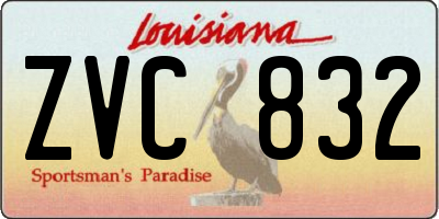 LA license plate ZVC832