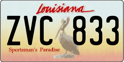 LA license plate ZVC833