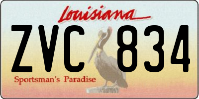 LA license plate ZVC834