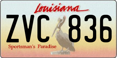 LA license plate ZVC836