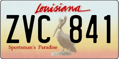 LA license plate ZVC841