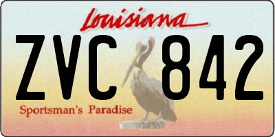 LA license plate ZVC842