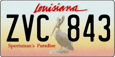 LA license plate ZVC843