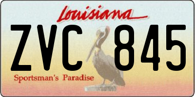 LA license plate ZVC845