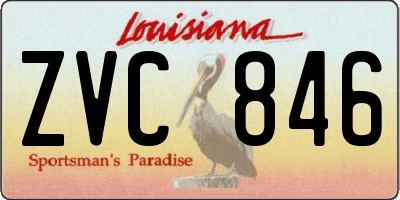 LA license plate ZVC846