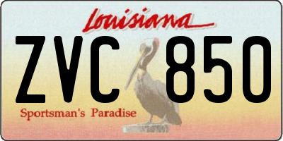 LA license plate ZVC850