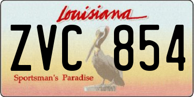 LA license plate ZVC854